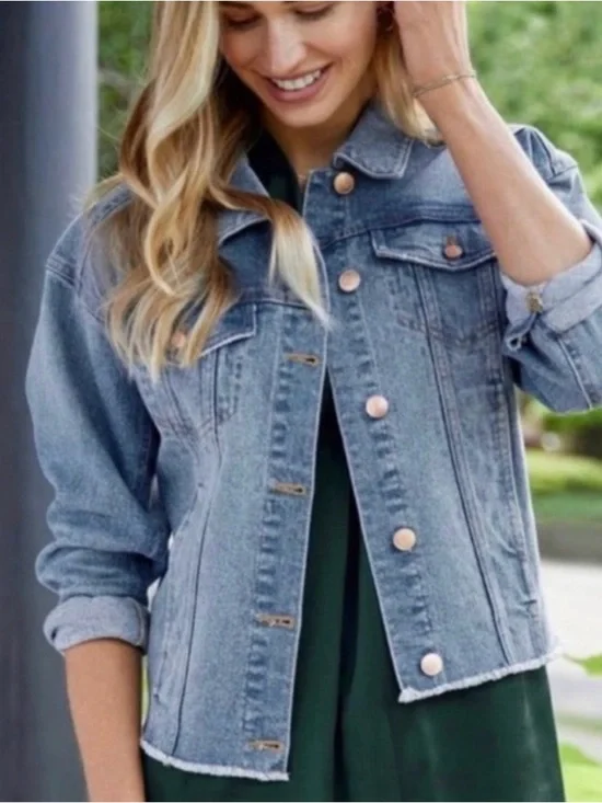 Matilda Jane Light Denim Jean Jacket in Faded Blue - Picture 2 of 6